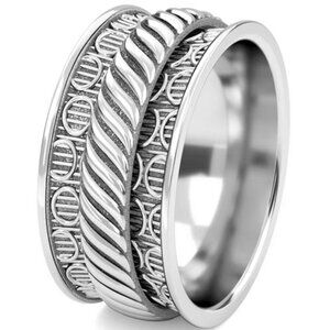 Fidget Spinner STERLING SILVER RING Size 7 Gift